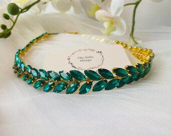 Emerald Green Bridal Belt Crystal Sash Belt Wedding  display picture 3