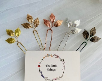 Set of 5 pieces bridal, wedding, bridesmaids leaf hair pins