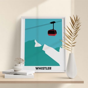 Whistler Illustration Poster | Canada | British Columbia | Vancouver | Wall Art | Print | Pop art |