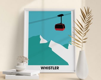 Whistler Illustration Poster | Canada | British Columbia | Vancouver | Wall Art | Print | Pop art |