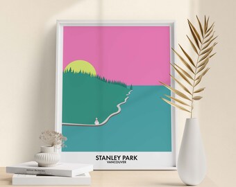 Stanley Park Vancouver-poster | Gastown | East Van | Popart | Muurkunst | Afdrukken | Canada | Pop-art |