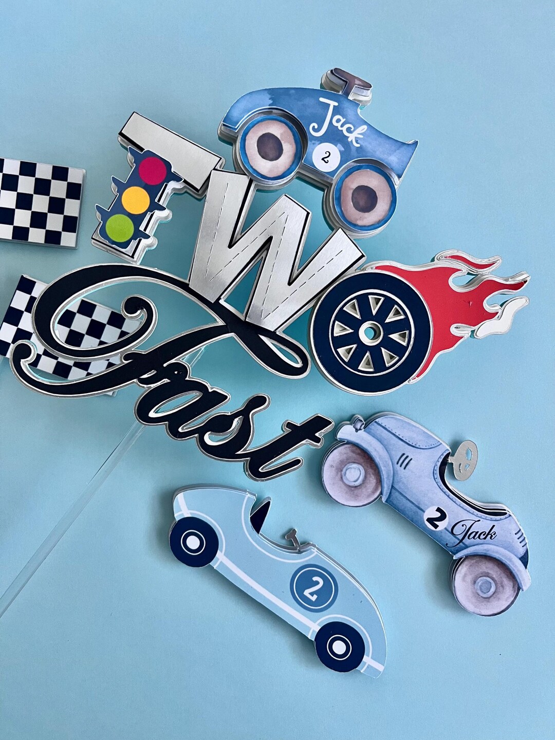 My 2 Years' Cars Cake Topper, Cars Birthday Decoration, 'my 2 Years ...