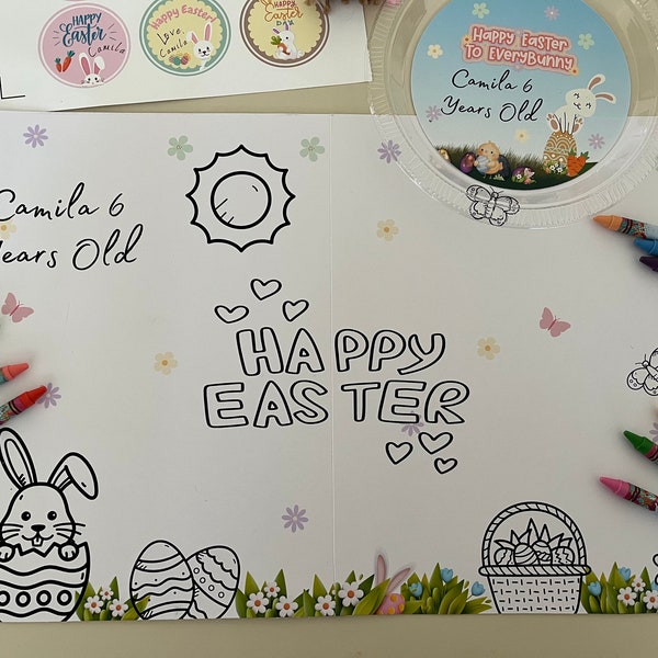 Individual Personalizado de Easter, mantel para pintar  pascua, Tapete de Conejos, Individual para niños dibujar, Individual de conejos.