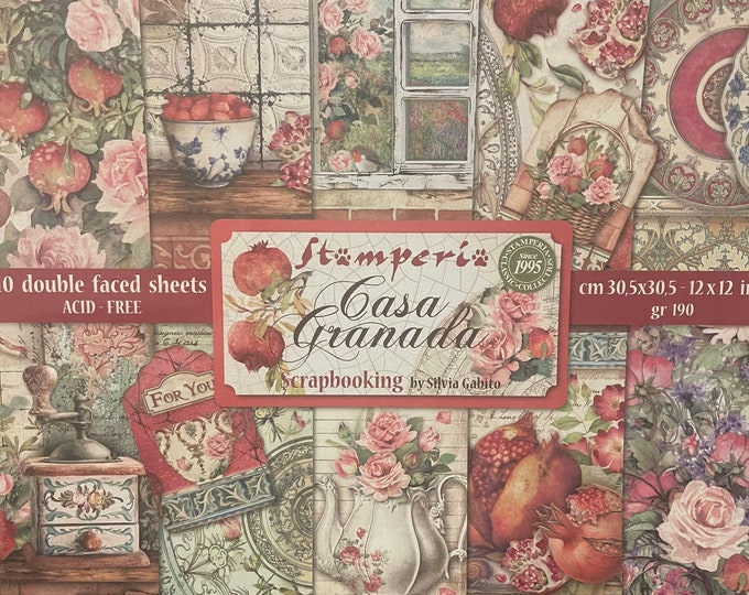 Stamperia Intl Stamperia-Scrapbooking Petite Casa Granada, Multicolore, 20,3 x 20,3 cm