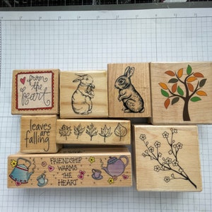 Destash Wood Mounted Stamps Easter, Thanksgiving, Friendship