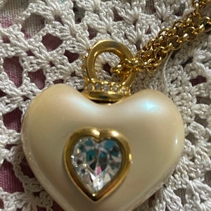 Joan Rivers Puffy Heart Necklace with Crystal Center