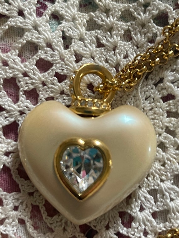 Joan Rivers Puffy Heart Necklace with Crystal Cent