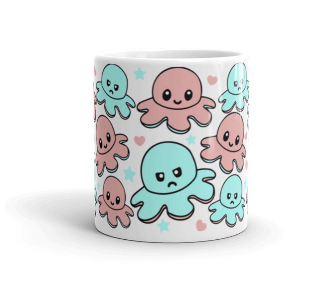 Octopus Moody Mug/ 11oz Full Wrap Mug/ Cute/ Funny/ Mug for - Etsy