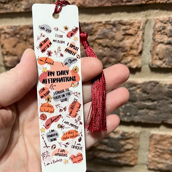 My Daily Affirmation BookMark/ Affirmation Bookmark/ Gift Ideas/ Daily Reminders/Self Care/ Self Love/ Bookmark/Metal Aluminum