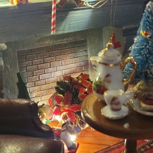 Rêve de Noël, Chambre de Noël, fait main, Roombox 112, maison de poupée, Noël