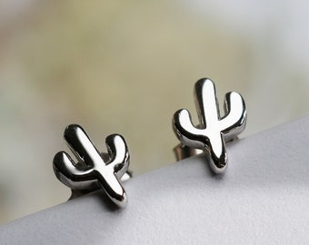 Cactus Earrings - Dainty 925 Sterling Silver Stud Friction Push Back Earrings for Children Girls Women