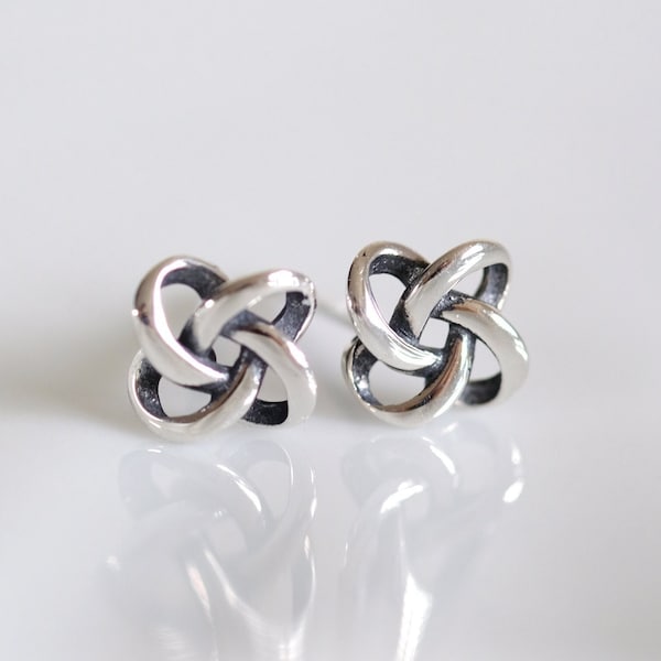 Handmade Celtic Knot Silver Earrings - 925 Solid Sterling Silver