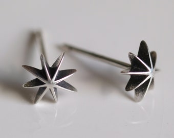 Handmade Tiny Star 925 Silver Earrings - Hand Crafted 925 Solid Silver Earrings