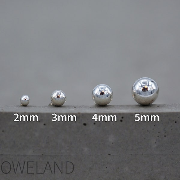 Ball Stud 925 Sterling Silver Earrings 2mm 3mm 4mm 5mm, Basic Stud Earrings, Minimalist, Gift Idea, Simple