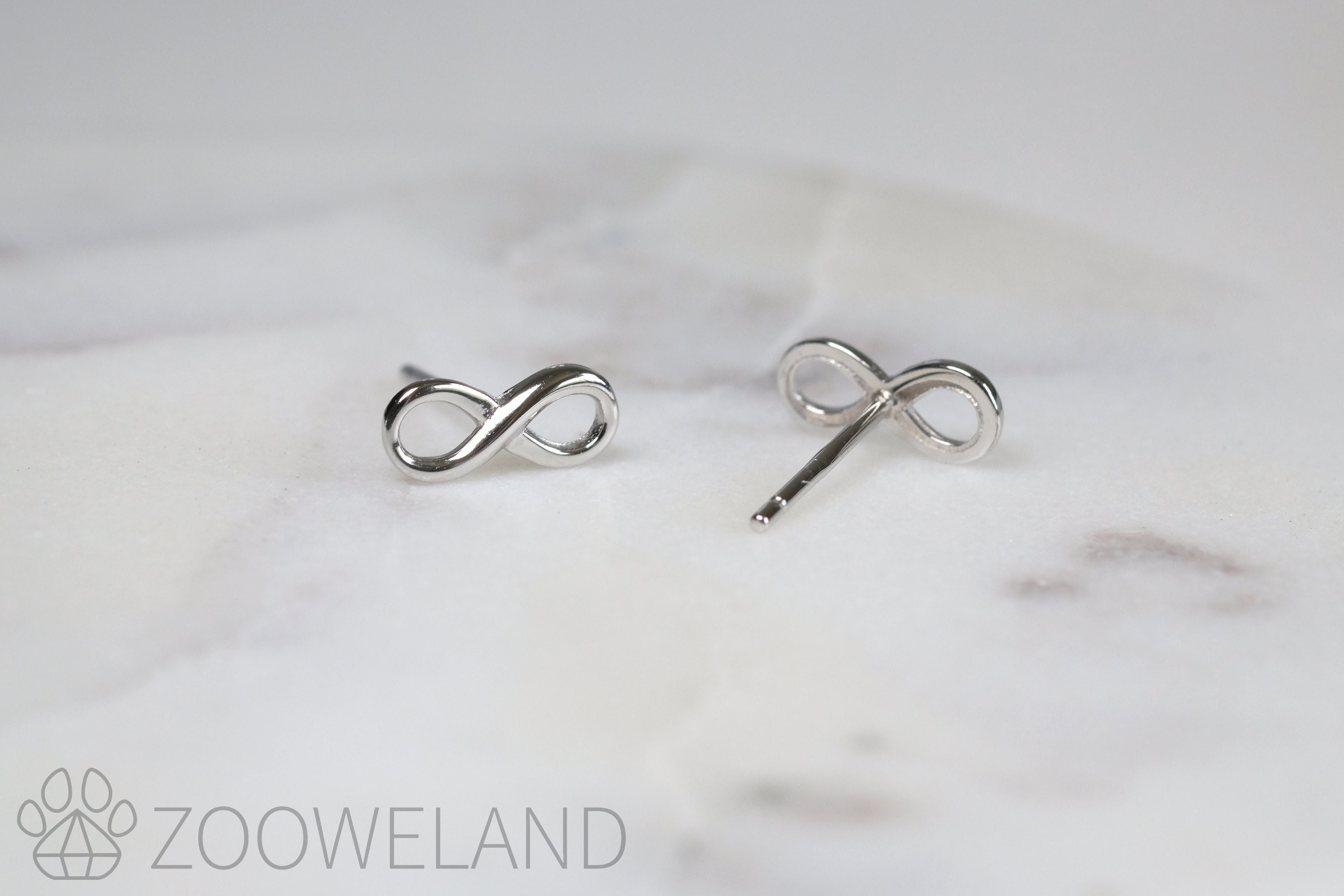 Infinity Symbol Silver Earrings - Dainty 925 Sterling Silver