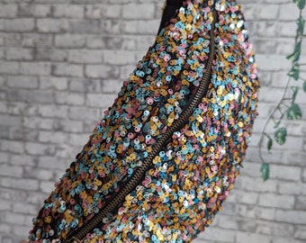 Banane colorée à sequins - destockage