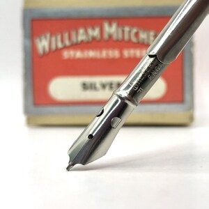 x2 William Mitchell&#39;s Silveroid Reservoir 0249 F Pen Nibs NEW Vintage Dip Pen