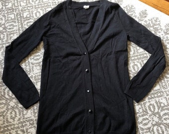 J. Crew Black Career Cardigan Jeweled Knit XS