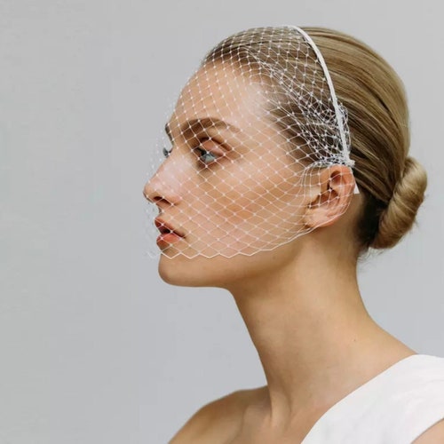 Vintage Inspired Black Birdcage Veil Headband British Veil Etsy