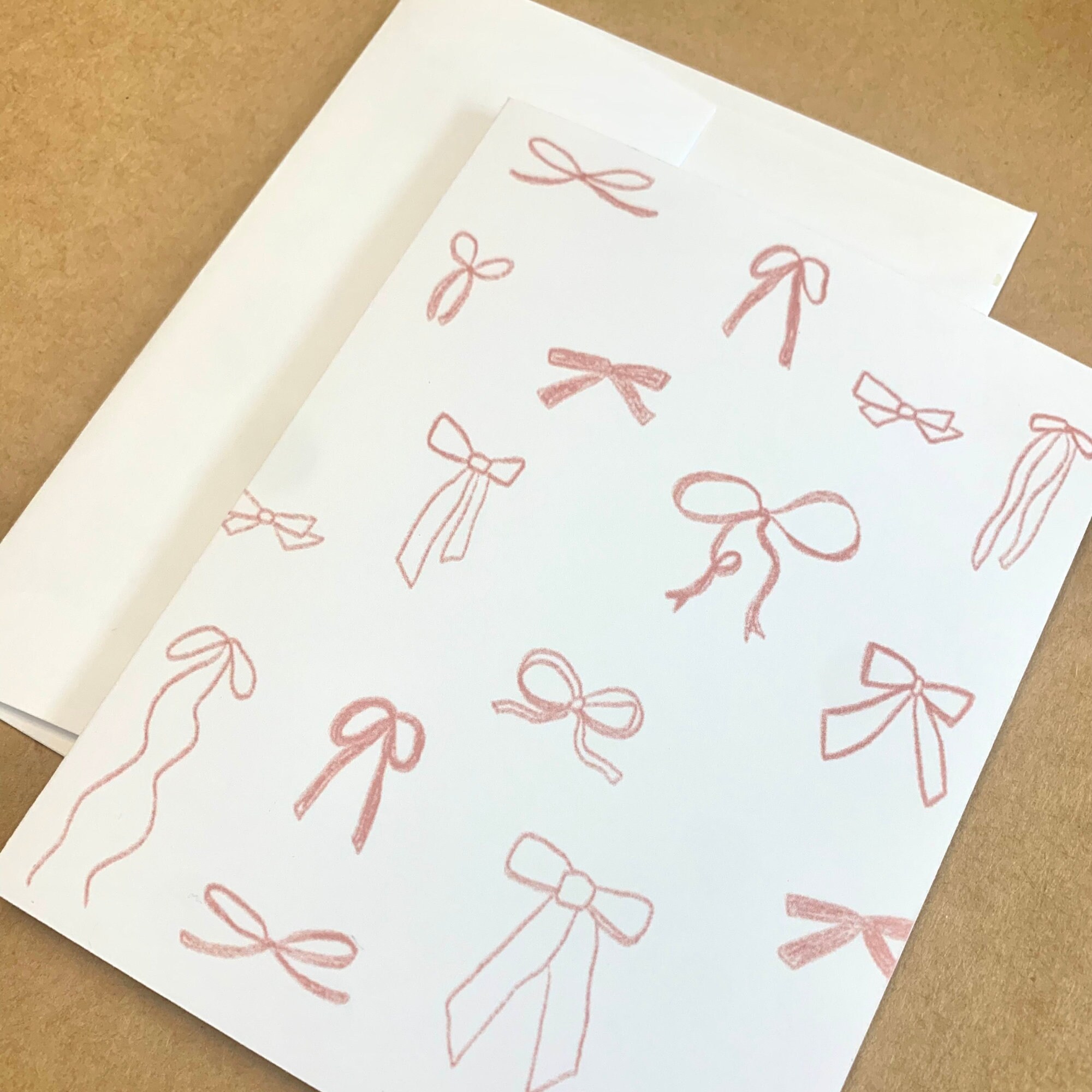 Pink Bows Card - Etsy