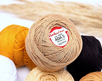 ADA Cotton Crochet Thread Size 5 Soft and Strong / 205m / Natural Colours