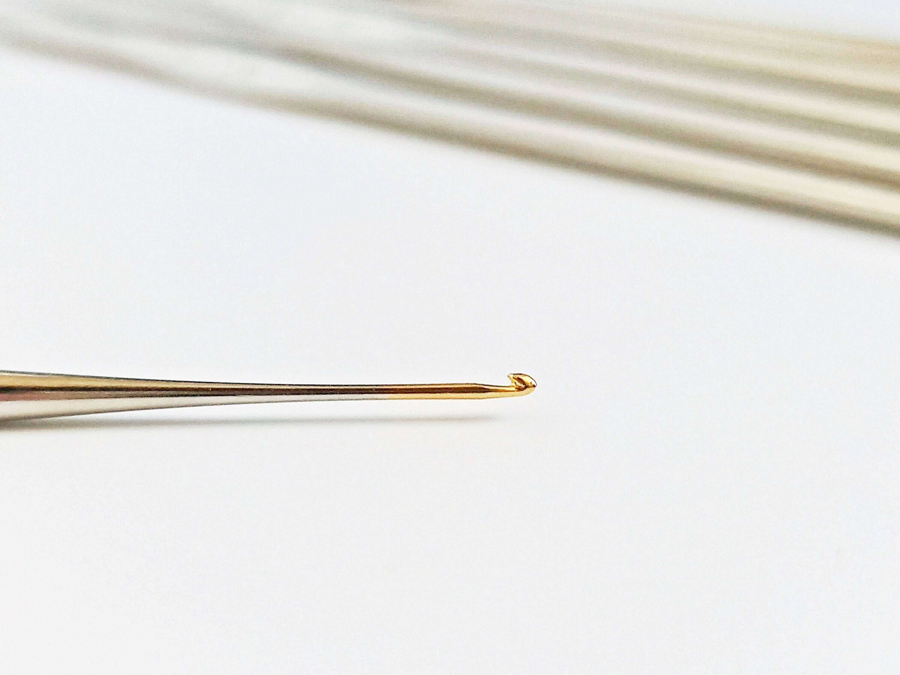 Fine Crochet Hook L Sizes From 0.45 Mm to 1.75 Mm L Gold Ends L