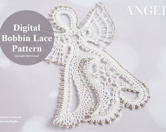 Digital Bobbin Lace Pattern / ANGEL / Lacemaking Patterns DIY / Instant Download PDF