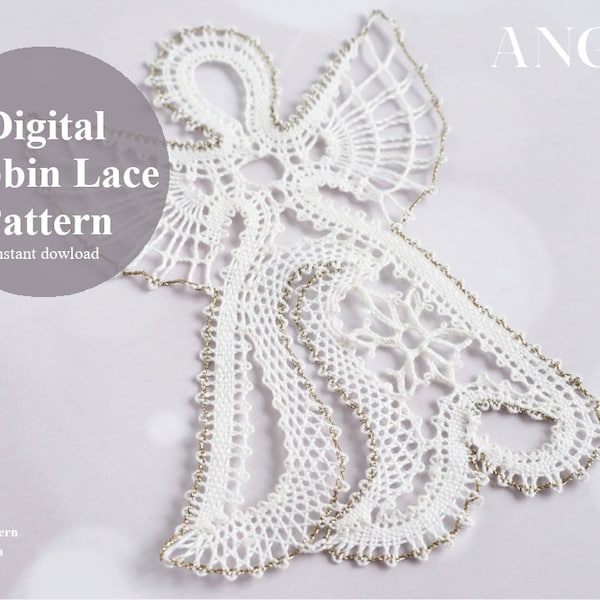 Digital Bobbin Lace Pattern / ANGEL / Lacemaking Patterns DIY / Instant Download PDF