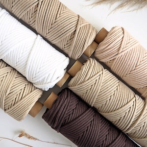 Bulk 400m Macrame Cotton Cord 4mm 3-ply 400m 3 Strand Cotton Macrame Rope,  Weaving Strong Yarn String Macrame Rope Corde 