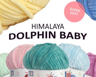 Himalaya Delphin Baby Strick- und Häkelgarn 100g Knäuel, Plüsch Amigurumi Garn, Super Chunky Thread, 120m