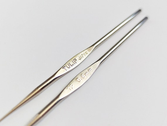 Fine Crochet Hook L Sizes From 0.45 Mm to 1.75 Mm L Gold Ends L