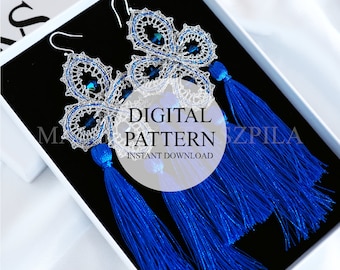 DIGITAL Bobbin Lace Pattern Earrings Tassels