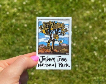 Sticker of Joshua Tree National Park.  Durable weather proof vinyl stickers perfect for water bottles and laptops.