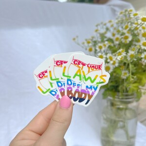 Laws off my body vinyl Sticker
