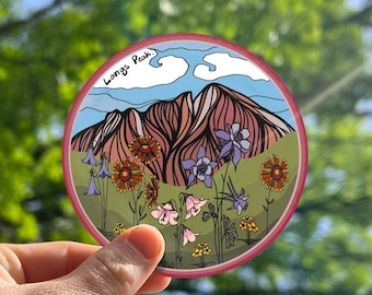 Wildflowers at Longs Peak, RMNP.  Durable weather proof vinyl stickers perfect for water bottles and laptops