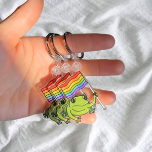 Keychain Frog with Pride flag