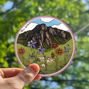 Twin Sisters Wildflower Sticker - Rocky Mountain National Park
