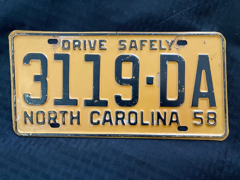 1958 North Carolina License Plate Etsy