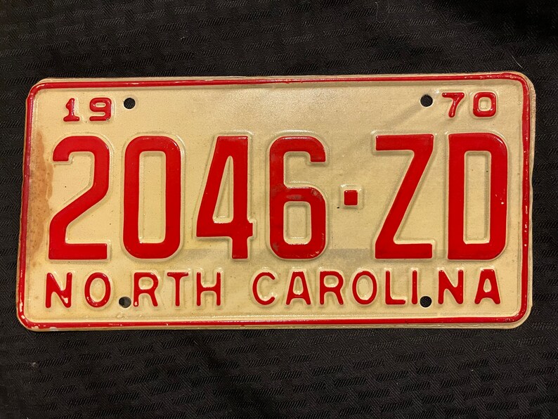 1970 North Carolina License Plate Etsy
