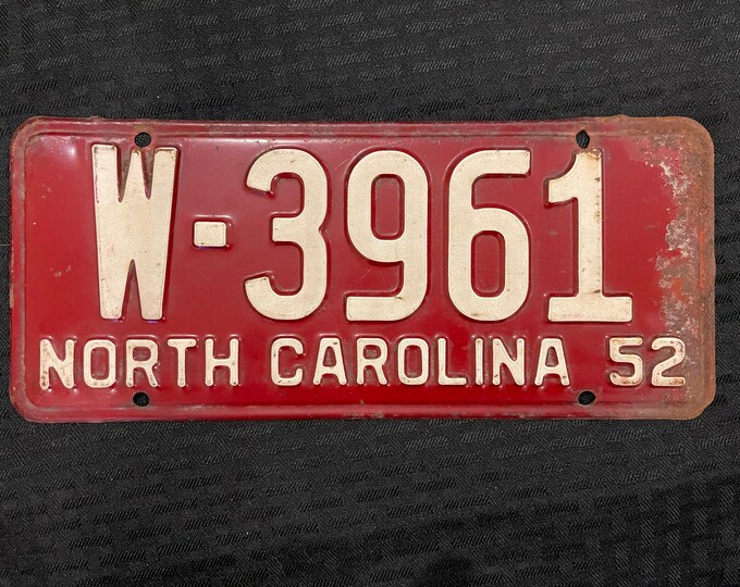 1952 North Carolina License Plate - Etsy