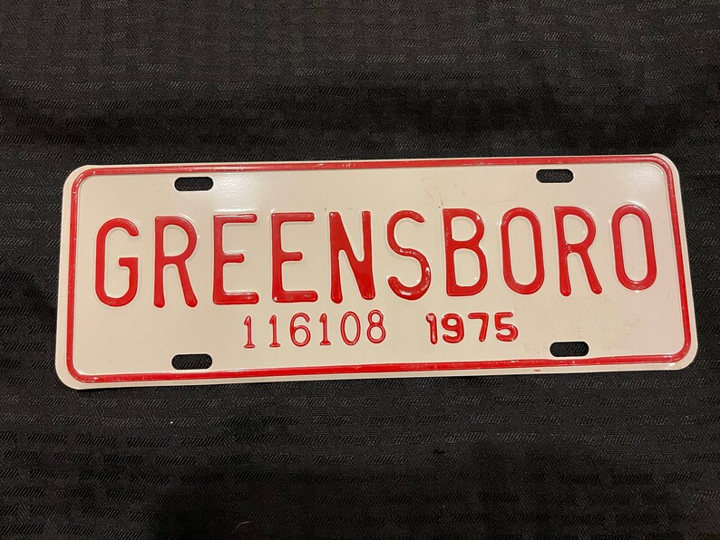 1975 Greensboro North Carolina License Plate City Tag Etsy