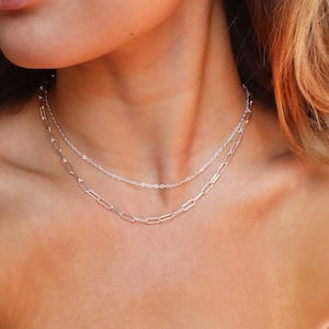 Silver Chain Layer • silver chains • silver necklace set • silver pendant • gifts for her • birthday • christmas • gift ideas • everyday