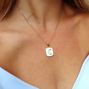 Gold Moon Pendant • gold jewellery • gold necklace • gold jewelry • moon jewelry • gifts for her • birthday ideas • astrology • gift idea