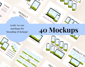 Canva Mockup Templates | Digital Product Preview Bundle (Digital Download)