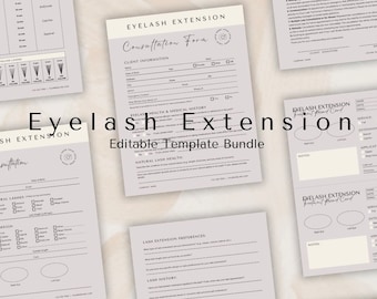 Editable Lash Extension Forms | Canva Template Bundle (Digital Download