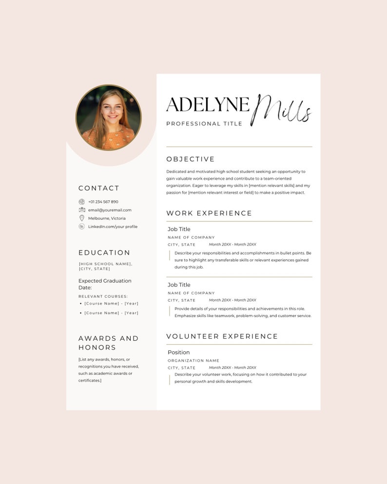 Resume for Highschoolers Template - Il 794xN.5678487310 Ahao