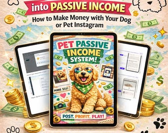 Pet Instagram Passive Income Guide | Petfluencer System (Digital Download