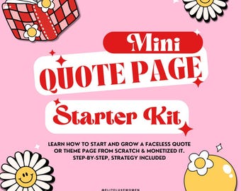 Faceless Instagram Quote Page Starter Kit | Canva Templates (MRR)