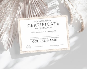 Modern Professional Certificate of Completion – Editable Canva Template (Instant Download)