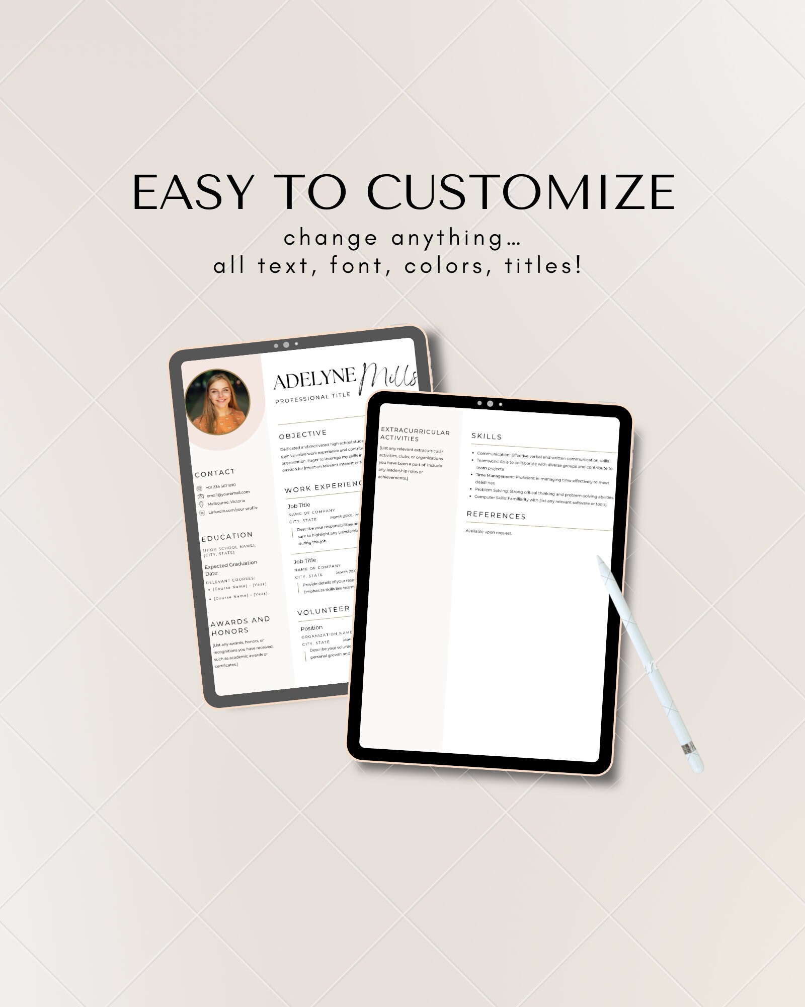 Resume for Highschoolers Template - Il Fullxfull.5726534163 4t8x